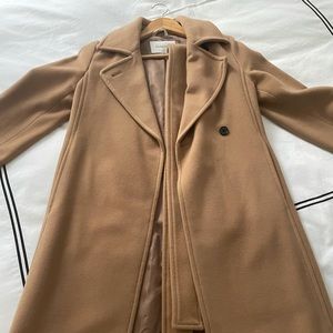 Aritzia Babaton Virgin Wool Camel Wrap Coat